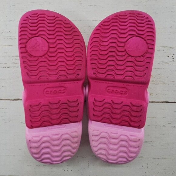 Crocs Electro Clogs Water Pink Kids Child Size J1 Size 1 Two Tone 10400 - Picture 8 of 10